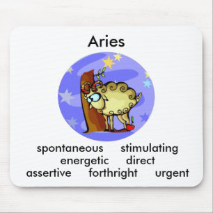Customizable Aries traits Cute Cartoon Zodiac Mouse Pad