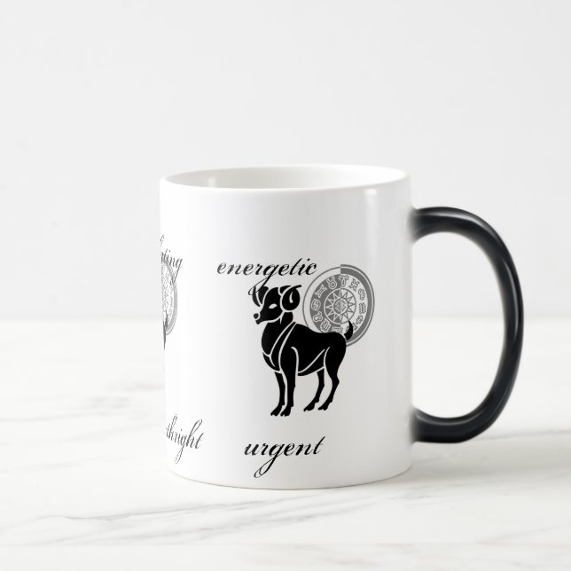 Customizable Aries traits Greek-style Zodiac Magic Mug (Right)