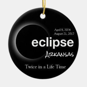 Customizable Arkansas Solar Eclipse 2017 2024 Ceramic Ornament
