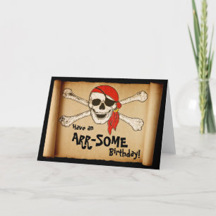 Customizable ARR-SOME Pirate Skull Card