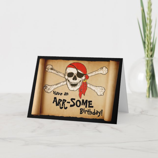 Customizable ARR-SOME Pirate Skull Card (Front)