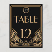 Customizable Art Deco Gatsby Style Table Numbers