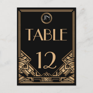 Customizable Art Deco Gatsby Style Table Numbers Postcard