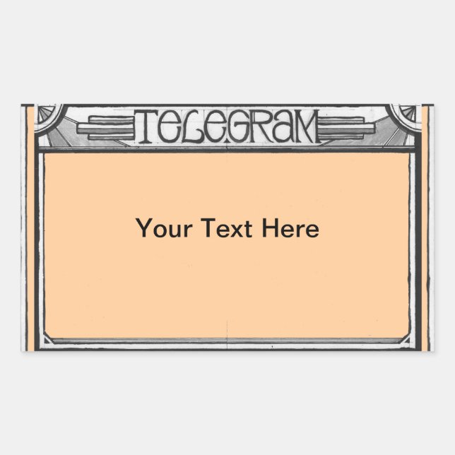 Customizable Art Deco Steampunk Telegram Sticker (Front)