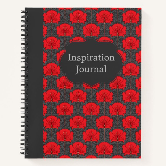 Customizable Art Nouveau Floral Notebook (Front)