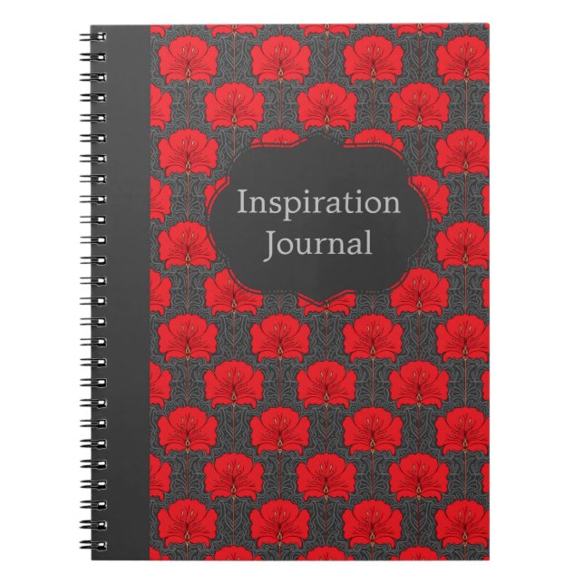 Customizable Art Nouveau Floral Notebook (Front)