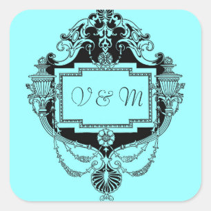 Customizable art nouveau frame sticker