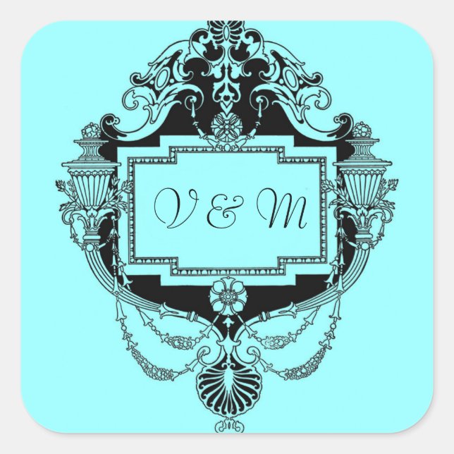 Customizable art nouveau frame sticker (Front)