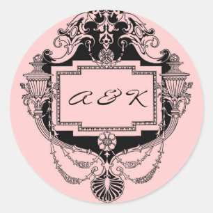 Customizable art nouveau frame sticker