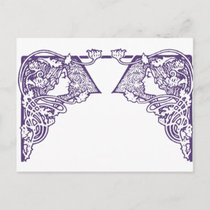Customizable Art Nouveau Ladies Postcard