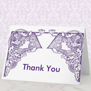 Customizable Art Nouveau Ladies Thank You Card