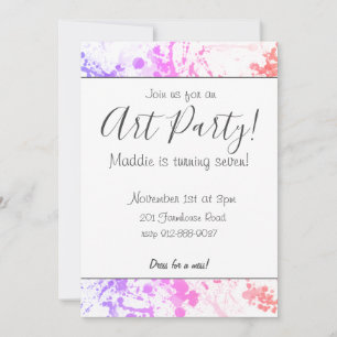 Customizable Art Party Invitation