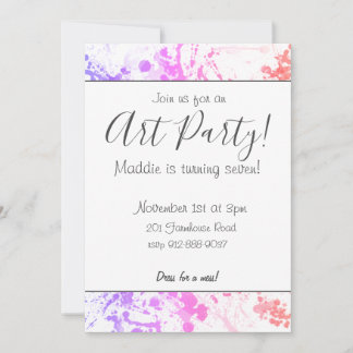 Customizable Art Party Invitation