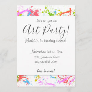 Customizable Art Party Invitation