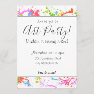 Customizable Art Party Invitation