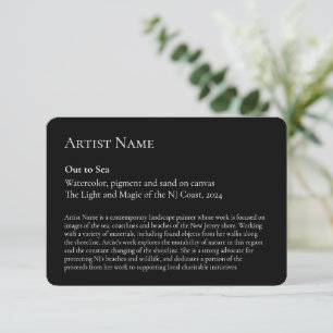 Customizable Art Show Display Gallery Placards Thank You Card