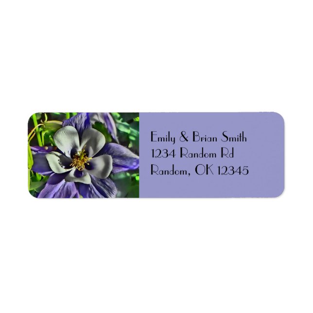 Customizable artistic columbine flower labels (Front)
