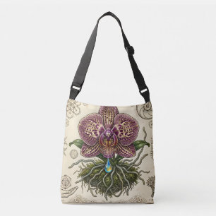 Customizable Artistic Orchid Floral Crossbody Bag