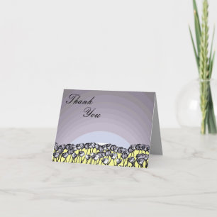 Customizable artistic poppy flower thank you card