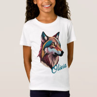 Customizable Artistic Wolf Tee - Add Your Name!