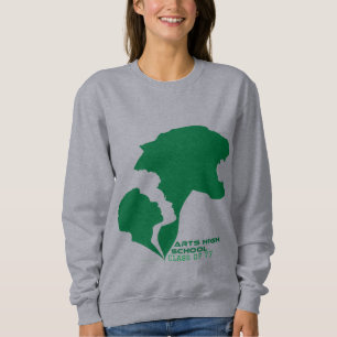 Customizable Arts High School Green Silhouettes Sweatshirt