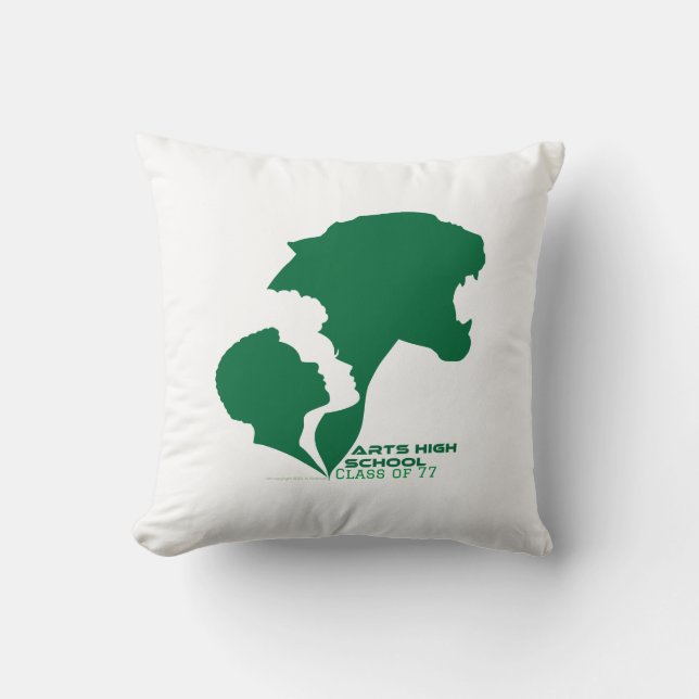 Customizable Arts High School Green Silhouettes Throw Pillow (Front)