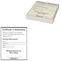 Customizable Artwork Authentication Print