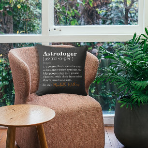 Customizable Astrologer Definition Black Throw Pillow