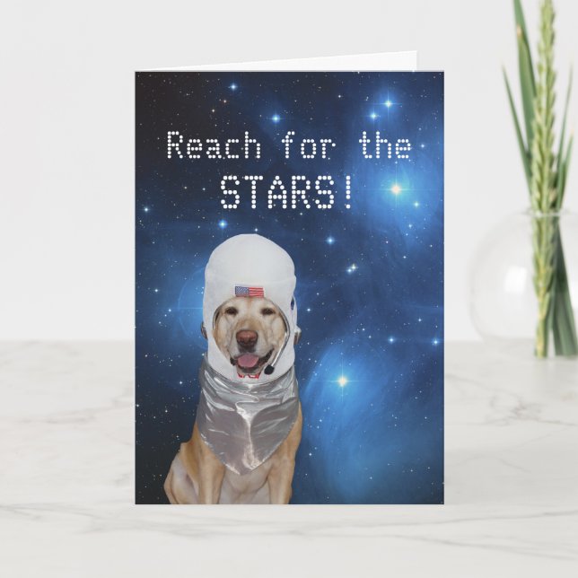 Customizable Astronaut Lab Birthday Card (Front)
