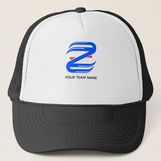 Customizable Athletic Letter Z Team Trucker Hat (Front)
