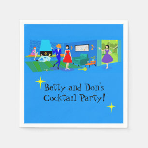 Customizable Atomic Palm Springs Cocktail Party Napkin