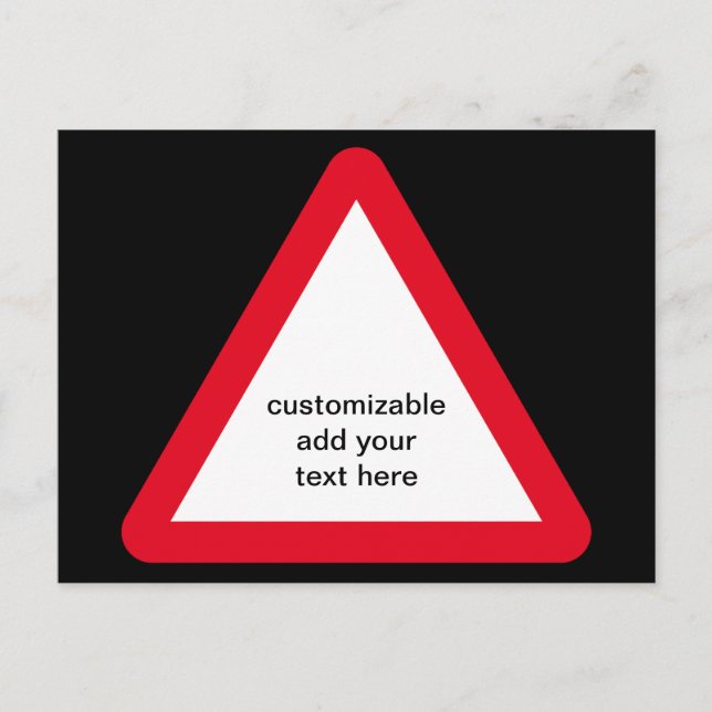 Customizable Attention Sign Postcard (Front)