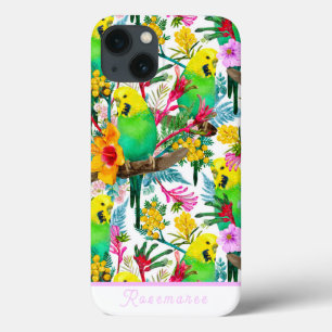 Customizable Australian Budgerigar Wildflower iPhone 13 Case