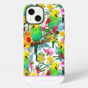Customizable Australian Budgerigar Wildflower iPhone 13 Case