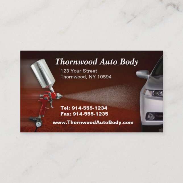 CUSTOMIZABLE Auto Body BC Business Card (Front)