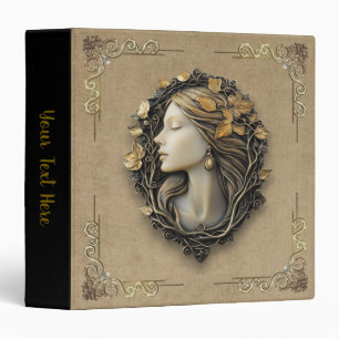 Customizable Autumn Cameo Woman Binder