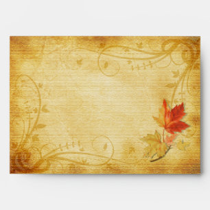 Customizable Autumn Leaves Wedding A-7 Envelope