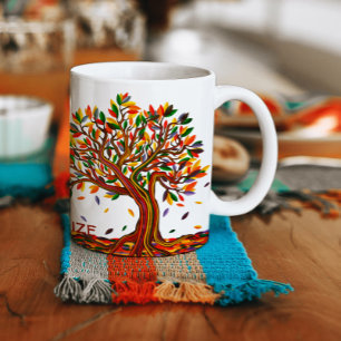 Customizable Autumn Tree Warm Colours Fall Artwork Coffee Mug