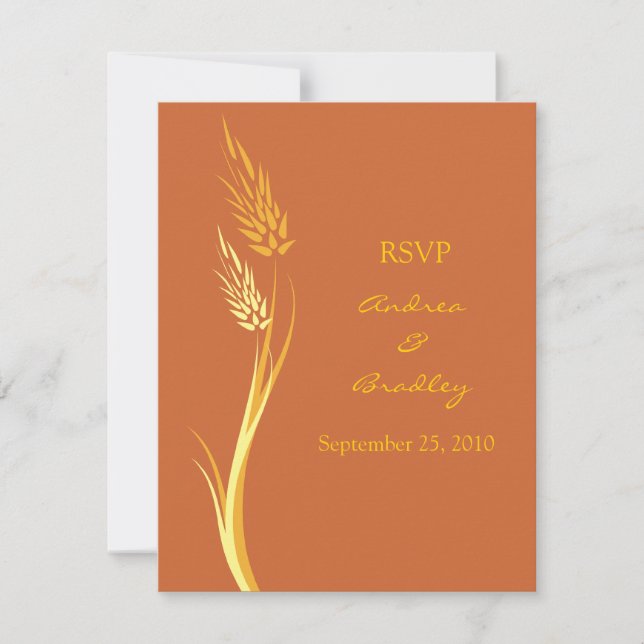 Customizable Autumn Wedding Response Card (Front)