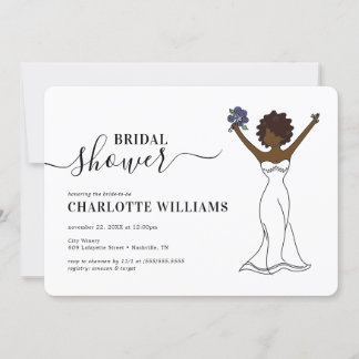 Customizable Avatar Bridal Shower | Curly Hair Invitation
