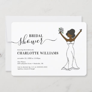 Customizable Avatar Bridal Shower   Hair Up Invitation