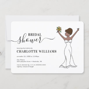 Customizable Avatar Bridal Shower   Short Hair Invitation