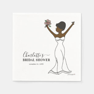 Customizable Avatar Bridal Shower   Short Hair Napkin
