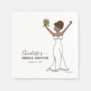Customizable Avatar Bridal Shower   Short Hair Napkin