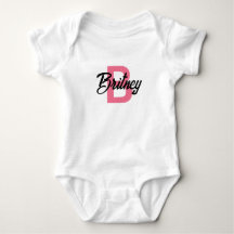 Customizable “B” Baby Girl Bodysuit