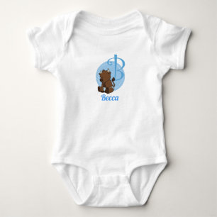 Customizable B is for Bison Baby Bodysuit