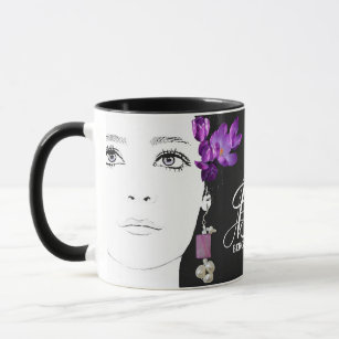 Customizable B name fashion illustration girl face Mug