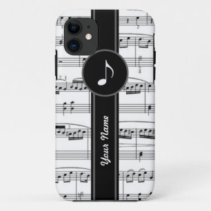 customizable b&w music notes iPhone 11 case