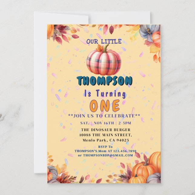Customizable " Baby 1 st Birthday Party " Invitation (Front)