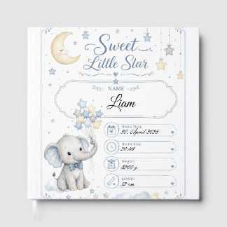 Customizable Baby Birth Chart with Elephant Guest Book